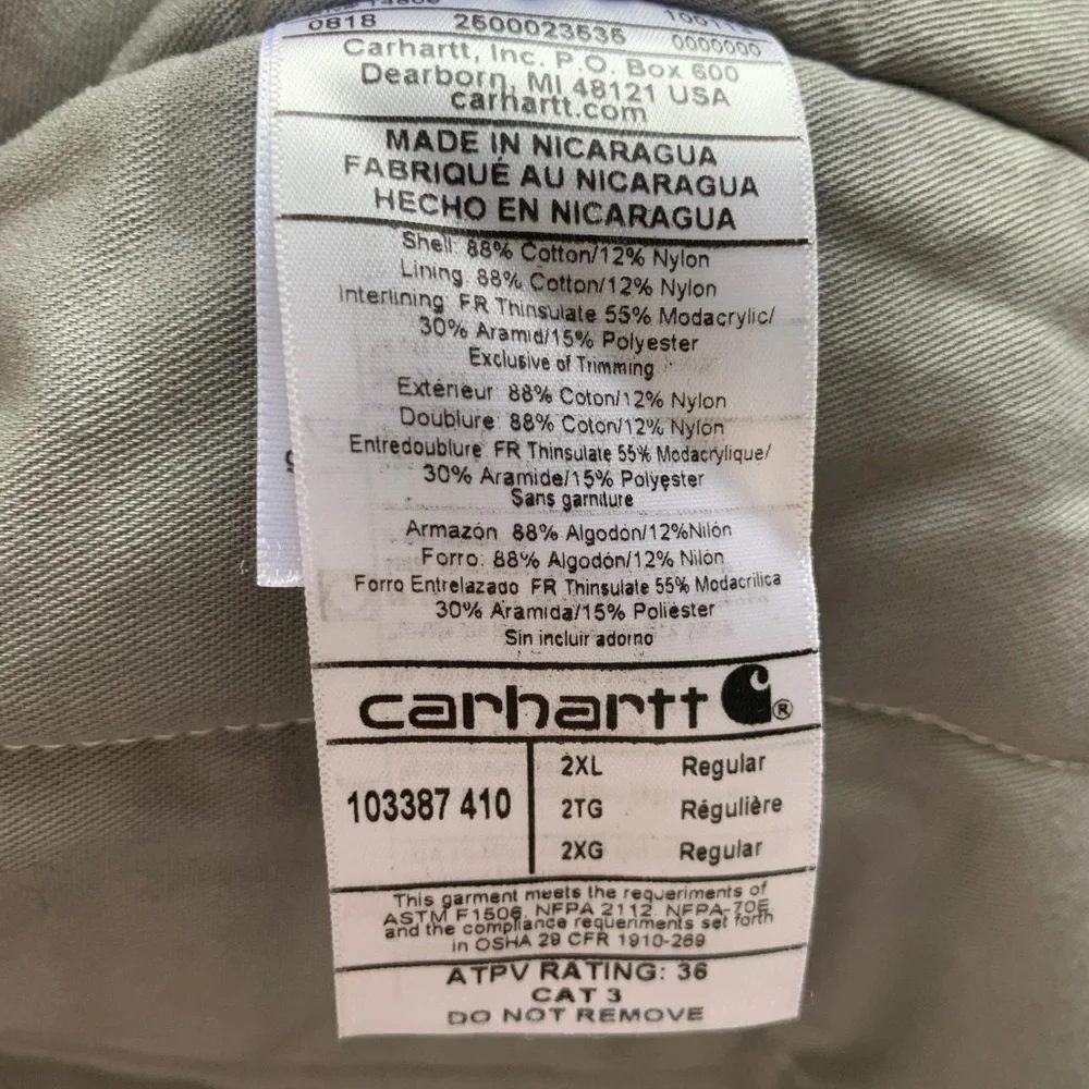 Carhartt Fire Retardant Quick Duck Vest Navy 2XL